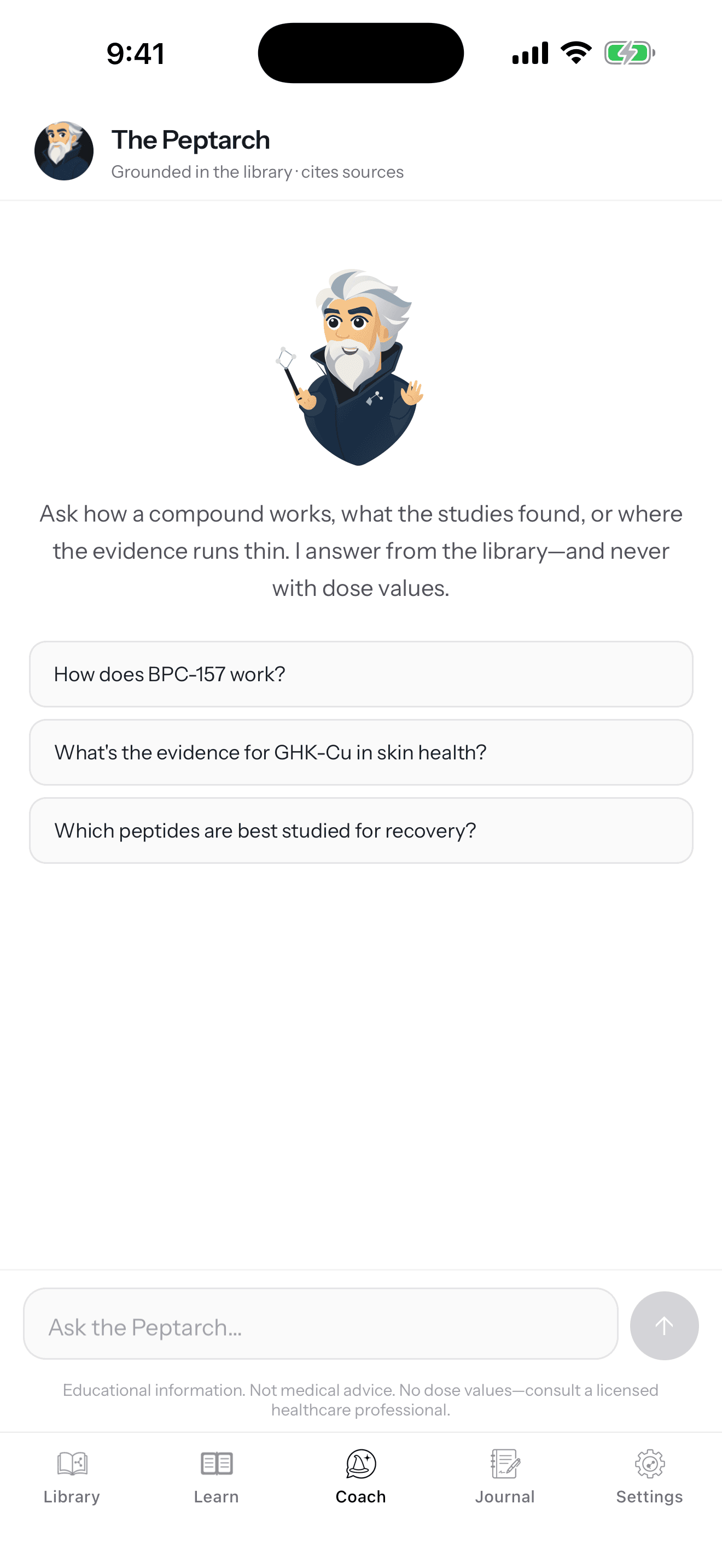 Peptidia app — Ask